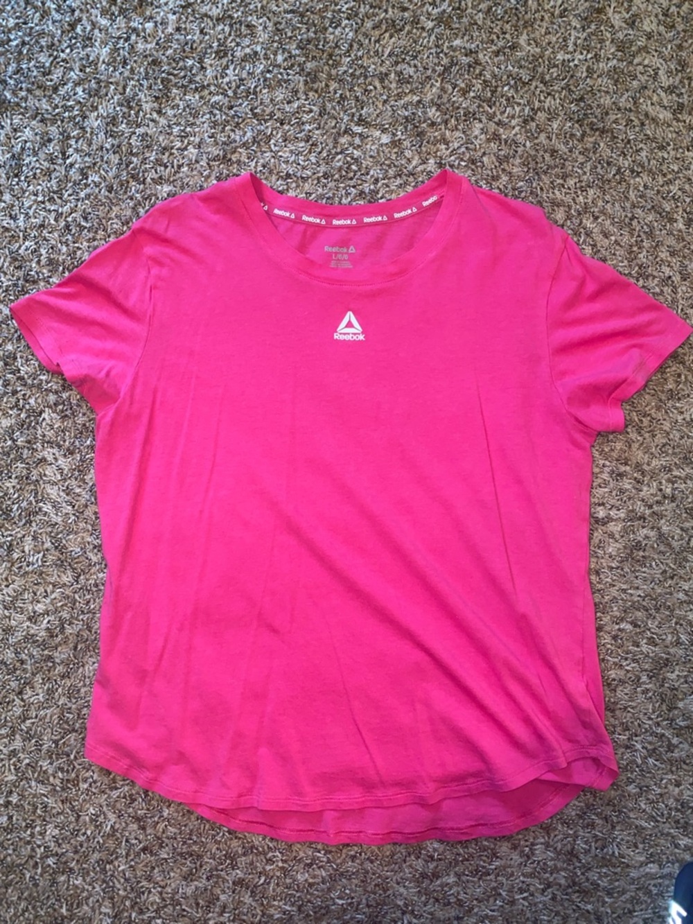 Reebok Pink Crewneck Short Sleeve Performance Tee